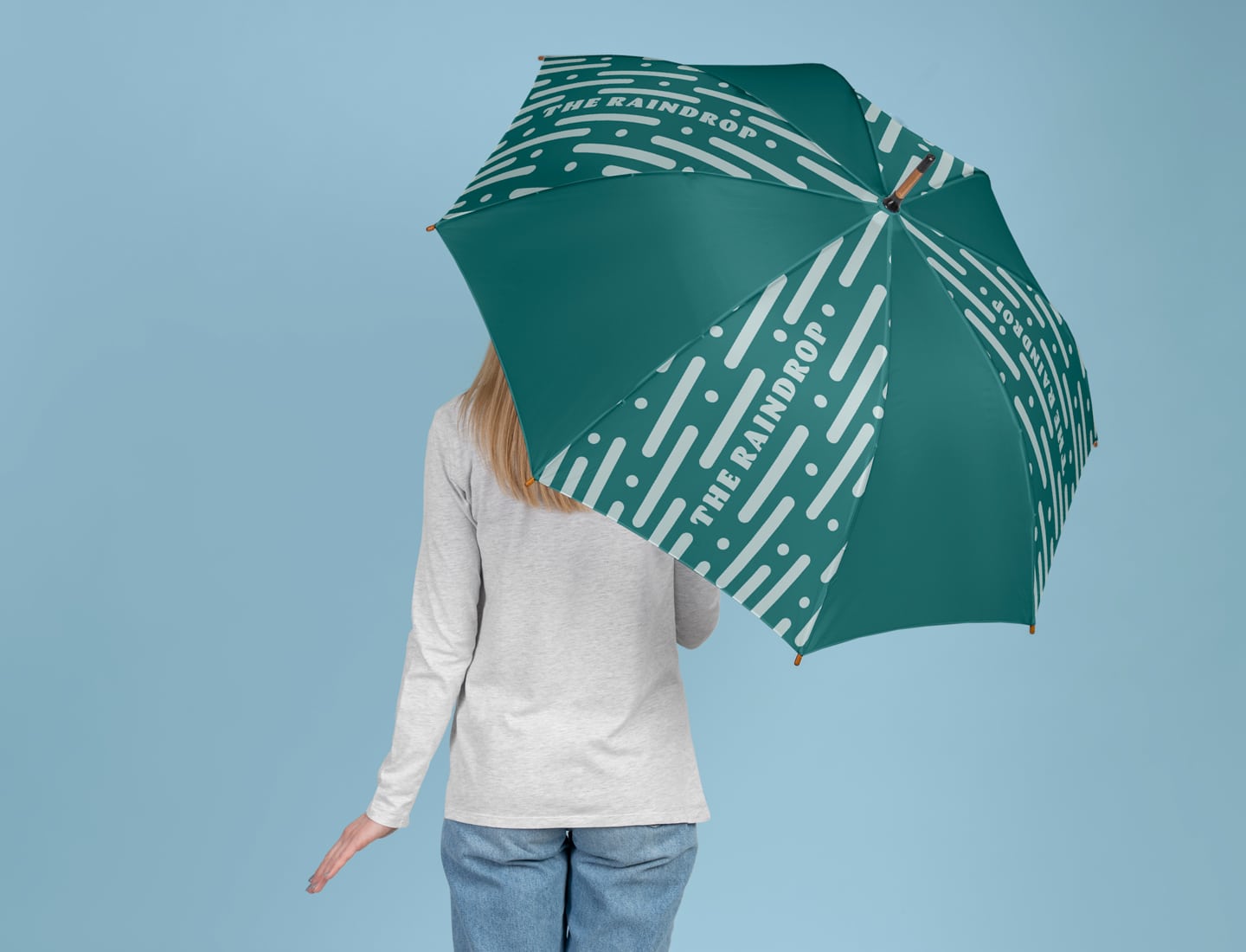 Mockup de parapluie the raindrop par Grafeek Communication / Imprimerie Arlequin, agence de communication visuelle à Dommartin-lès-Toul