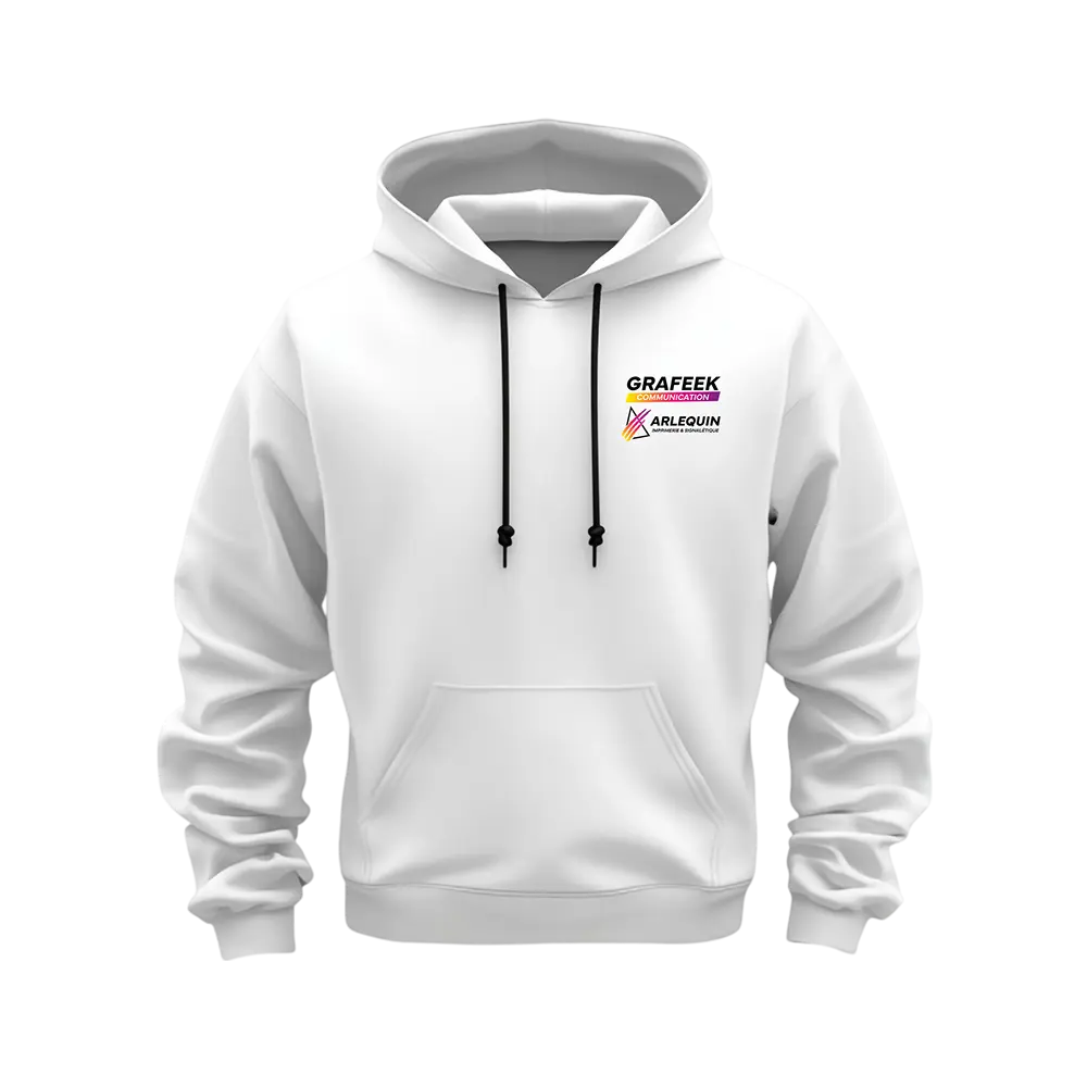 mockup d'un sweat à capuche de par Grafeek Communication / Imprimerie Arlequin, agence de communication visuelle à Dommartin-lès-Toul